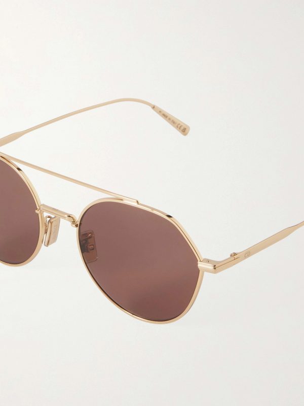 DiorBlackSuit R6U Aviator-Style Gold-Tone Sunglasses - CU