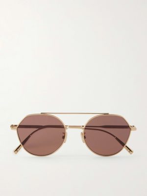 DiorBlackSuit R6U Aviator-Style Gold-Tone Sunglasses