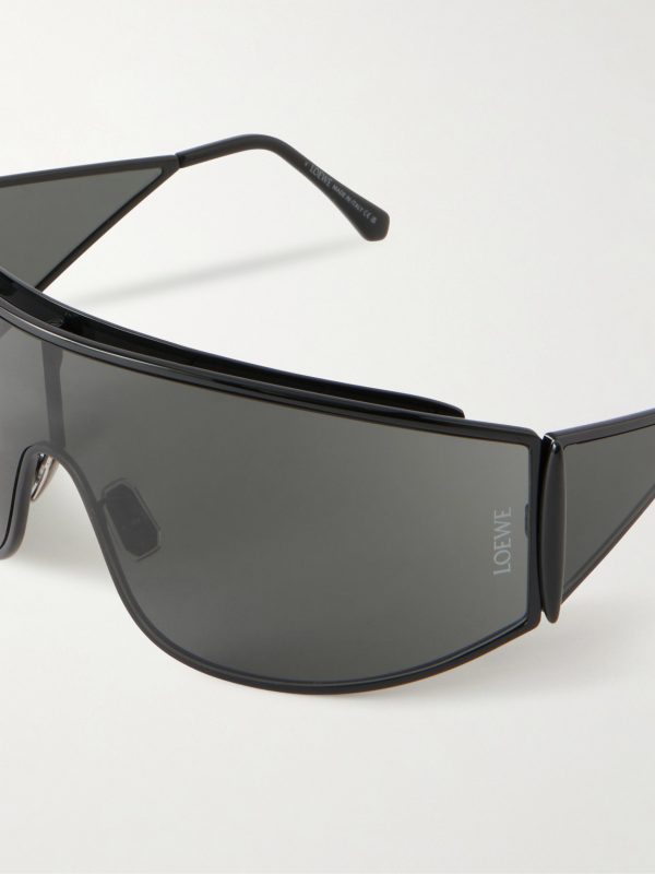 Speed Shield Black Mask Metal Sunglasses - CU
