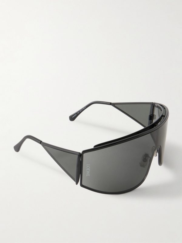 Speed Shield Black Mask Metal Sunglasses - FR
