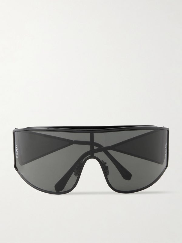 Speed Shield Black Mask Metal Sunglasses