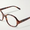 Slim Havana Geometric Acetate Sunglasses - CU