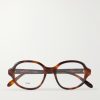 Slim Havana Geometric Acetate Sunglasses