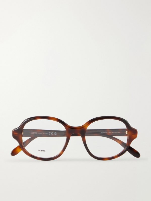 Slim Havana Geometric Acetate Sunglasses