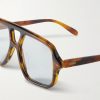 Aviator-Style Tortoiseshell Acetate Sunglasses - E1 Aviator-Style Tortoiseshell Acetate Sunglasses - E1