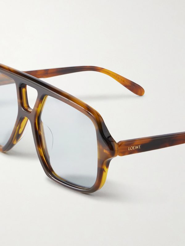 Aviator-Style Tortoiseshell Acetate Sunglasses - E1 Aviator-Style Tortoiseshell Acetate Sunglasses - E1