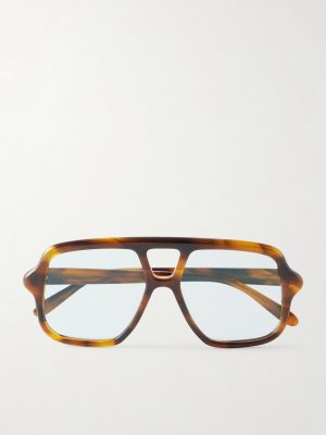 Aviator-Style Tortoiseshell Acetate Sunglasses