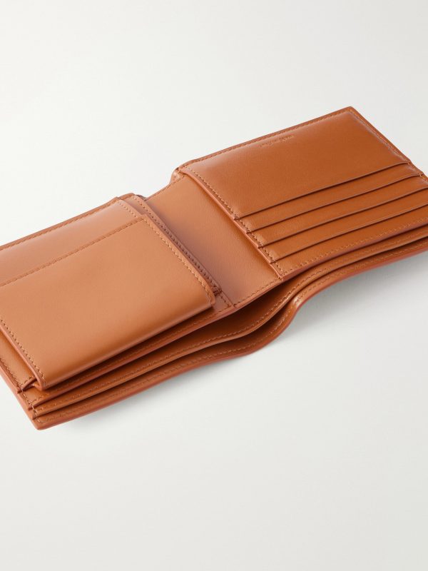 Logo-Debossed Leather Billfold Wallet - E1 Logo-Debossed Leather Billfold Wallet - E1