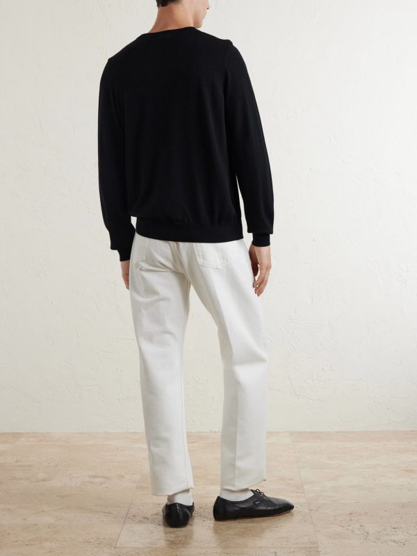 Triomphe-Embroidered Wool Sweater - BK