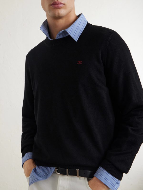 Triomphe-Embroidered Wool Sweater - CU