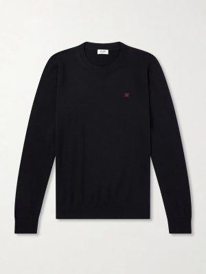 Triomphe-Embroidered Wool Sweater