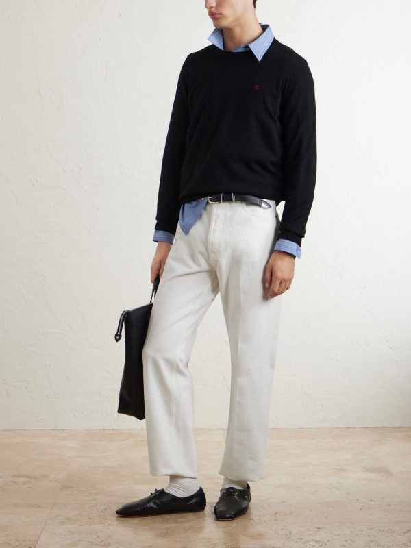 Triomphe-Embroidered Wool Sweater - OU