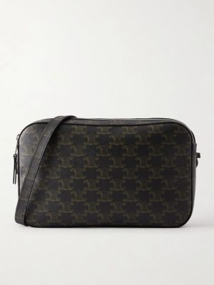 Triomphe-Print Textured-Canvas Messenger Bag Triomphe-Print Textured-Canvas Messenger Bag