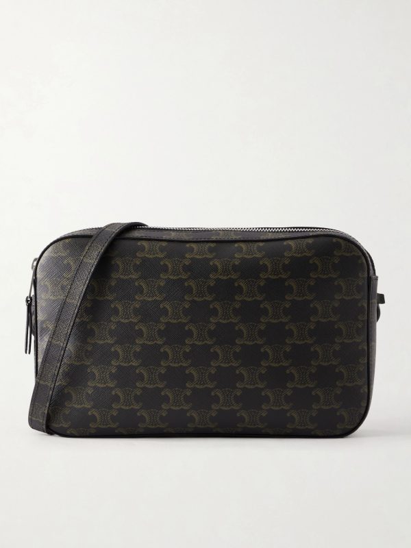 Triomphe-Print Textured-Canvas Messenger Bag Triomphe-Print Textured-Canvas Messenger Bag