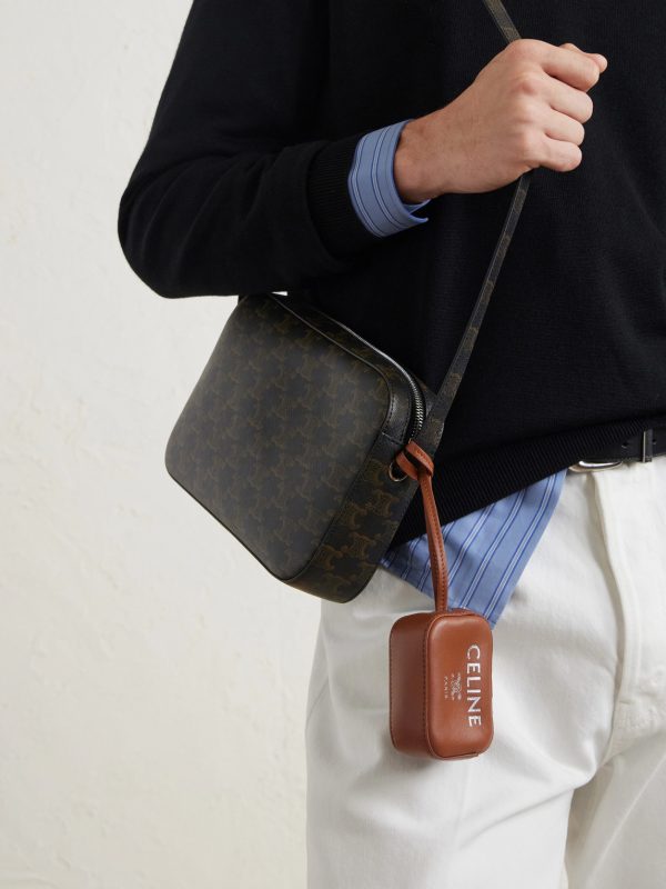 Triomphe-Print Textured-Canvas Messenger Bag - OU2 Triomphe-Print Textured-Canvas Messenger Bag - OU2
