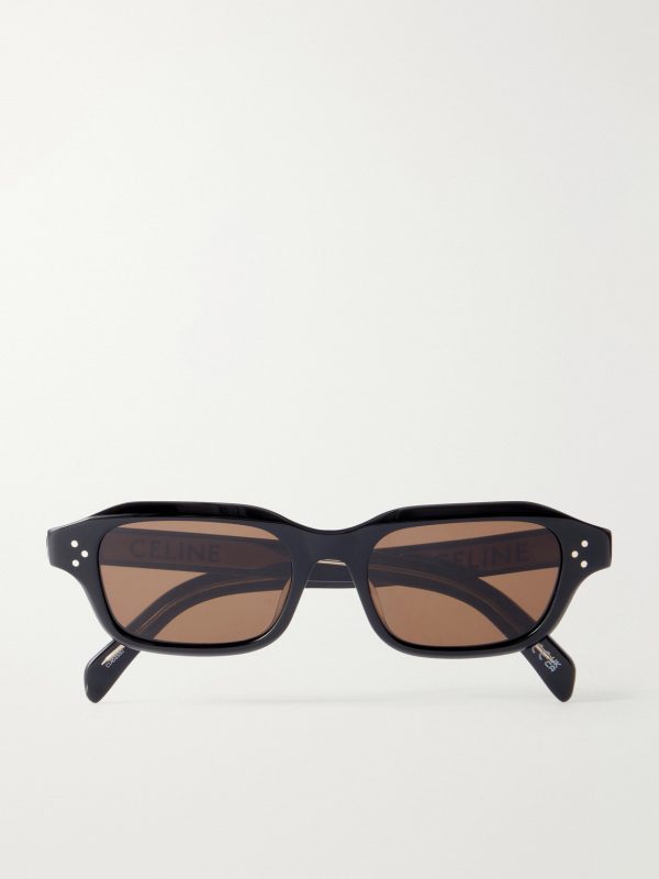 Rectangular-Frame Acetate Sunglasses
