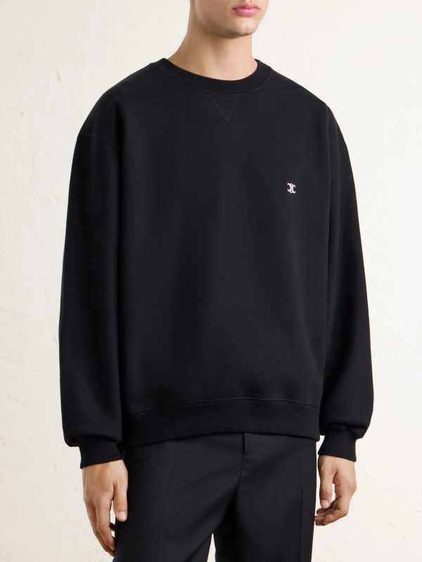 Triomphe-Embroidered Cotton-Fleece Sweatshirt - FR Triomphe-Embroidered Cotton-Fleece Sweatshirt - FR