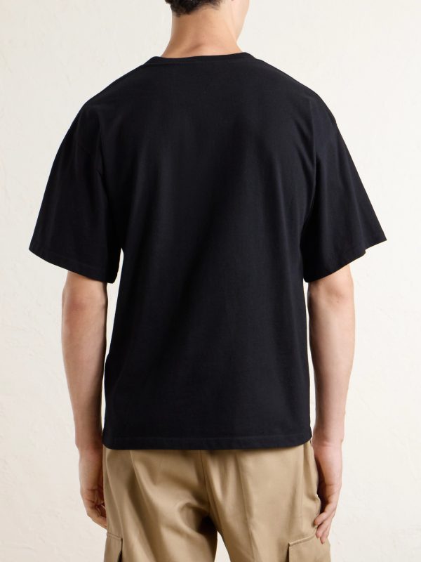 Triomphe-Embroidered Cotton-Jersey T-Shirt - BK