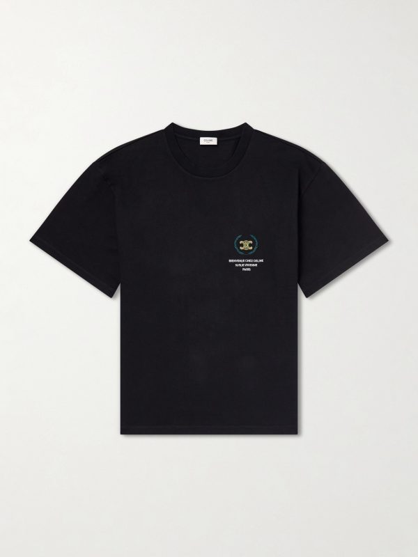 Triomphe-Embroidered Cotton-Jersey T-Shirt