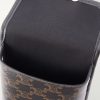 Triomphe-Embellished Leather-Trimmed Coated-Canvas Pouch - E1
