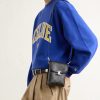 Triomphe-Embellished Leather-Trimmed Coated-Canvas Pouch - E2