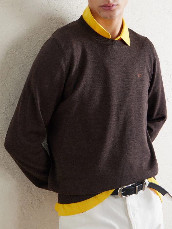 Triomphe-Embroidered Wool Sweater - CU