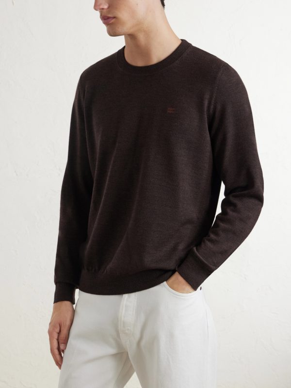 Triomphe-Embroidered Wool Sweater - FR