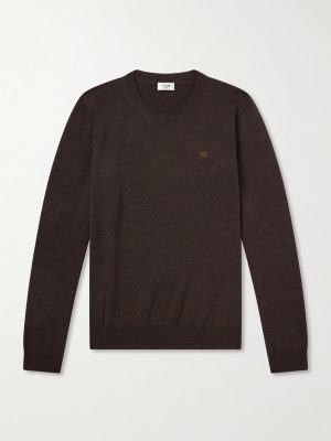 Triomphe-Embroidered Wool Sweater