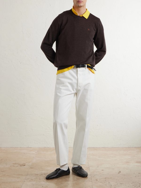 Triomphe-Embroidered Wool Sweater - OU