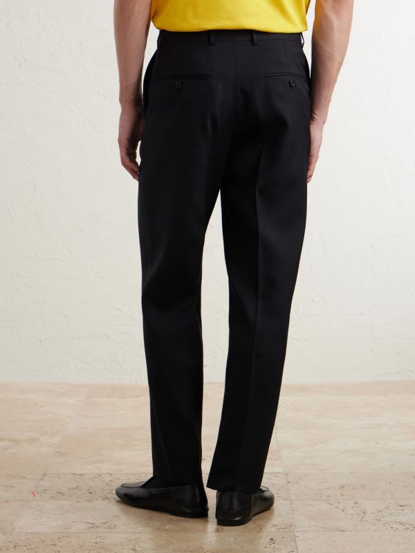 Straight-Leg Wool-Gabardine Trousers - BK