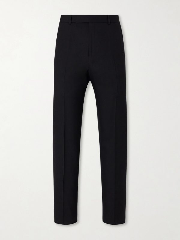 Straight-Leg Wool-Gabardine Trousers