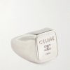 Triomphe-Engraved Silver-Tone Signet Ring