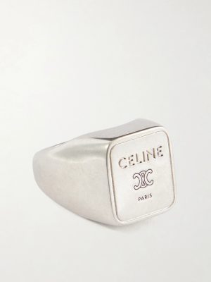 Triomphe-Engraved Silver-Tone Signet Ring Triomphe-Engraved Silver-Tone Signet Ring