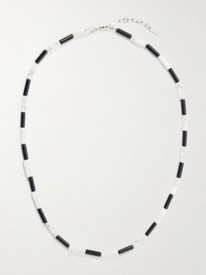 Triomphe Silver-Tone, Onyx and Howlite Necklace Triomphe Silver-Tone, Onyx and Howlite Necklace