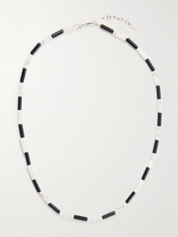 Triomphe Silver-Tone, Onyx and Howlite Necklace Triomphe Silver-Tone, Onyx and Howlite Necklace