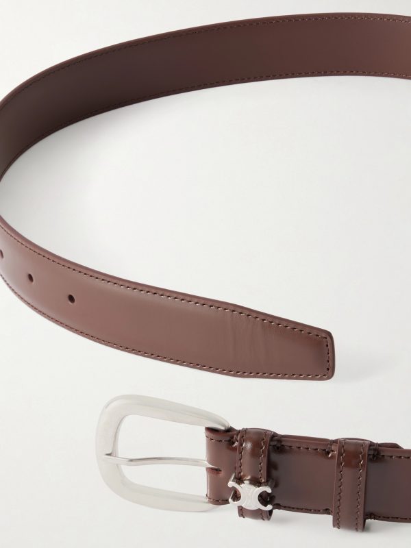 Vivienne 3cm Triomphe-Embellished Leather Belt - CU Vivienne 3cm Triomphe-Embellished Leather Belt - CU