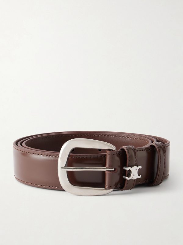 Vivienne 3cm Triomphe-Embellished Leather Belt Vivienne 3cm Triomphe-Embellished Leather Belt