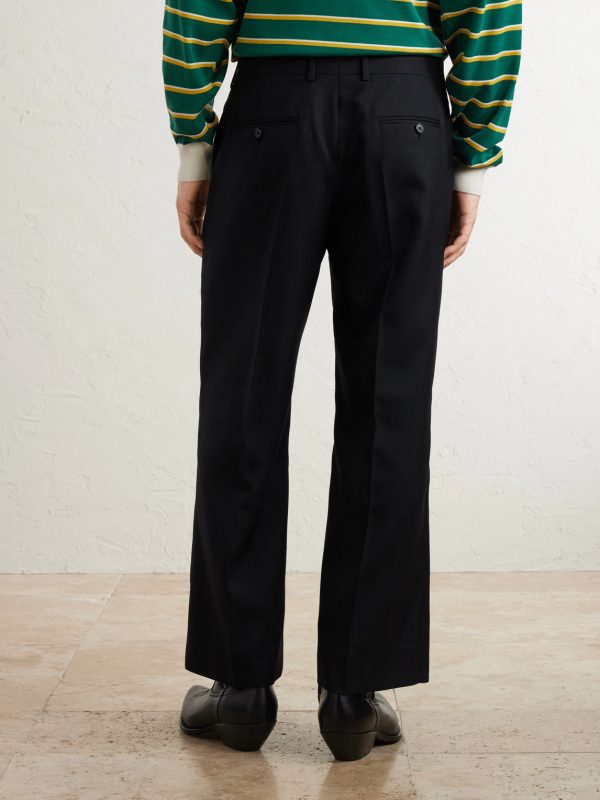 Ethan Straight-Leg Wool-Gabardine Trousers - BK Ethan Straight-Leg Wool-Gabardine Trousers - BK