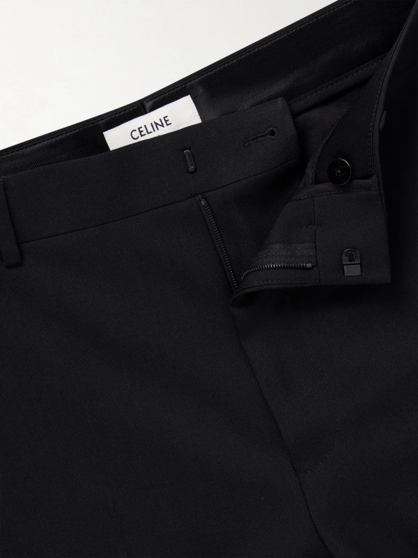 Ethan Straight-Leg Wool-Gabardine Trousers - E1 Ethan Straight-Leg Wool-Gabardine Trousers - E1