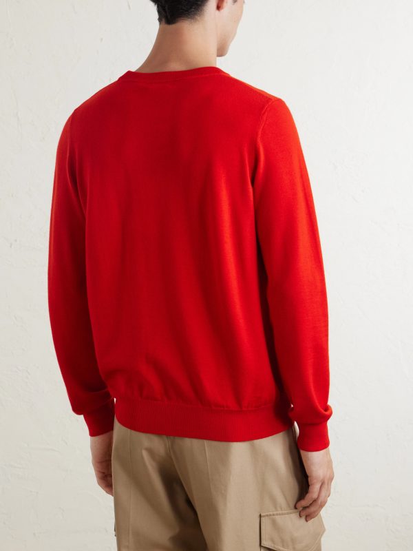 Triomphe-Embroidered Wool Sweater - BK Triomphe-Embroidered Wool Sweater - BK