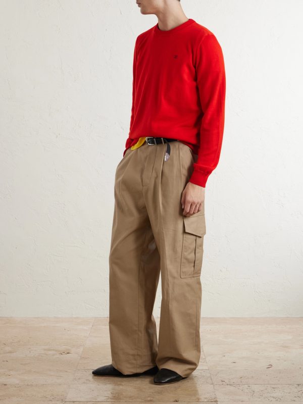 Triomphe-Embroidered Wool Sweater - OU Triomphe-Embroidered Wool Sweater - OU