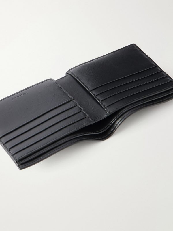 Logo-Print Leather Billfold Wallet - E1