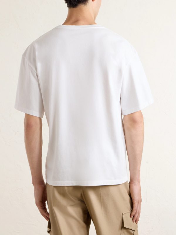 Triomphe-Embroidered Cotton-Jersey T-Shirt - BK Triomphe-Embroidered Cotton-Jersey T-Shirt - BK