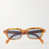 Rectangular-Frame Acetate Sunglasses
