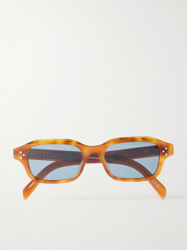 Rectangular-Frame Acetate Sunglasses