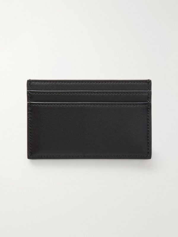 Logo-Print Leather Cardholder - BK