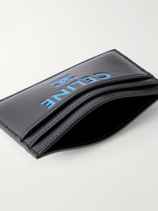 Logo-Print Leather Cardholder - E1