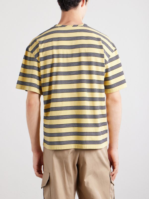 Triomphe-Embroidered Striped Cotton-Jersey T-Shirt - BK