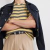 Triomphe-Embroidered Striped Cotton-Jersey T-Shirt - CU