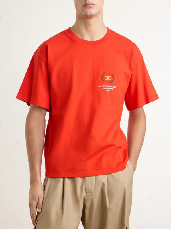 Triomphe-Embroidered Cotton-Jersey T-Shirt - FR Triomphe-Embroidered Cotton-Jersey T-Shirt - FR